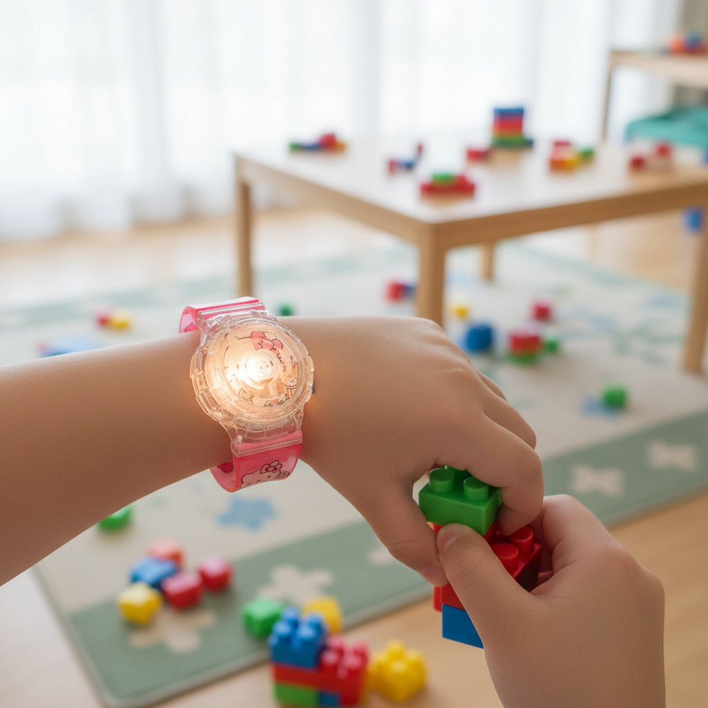 RelogioHelloKittyComLeds Moda De Criança Super divertidocom jogo dolabirinto e leds noturno e alarme