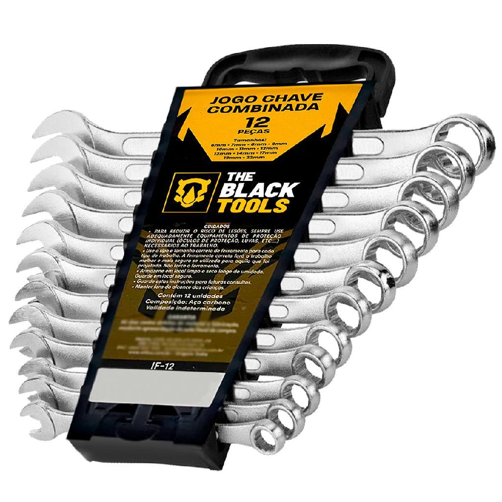 Jogo De Chaves Combinadas De Aço 12 Peças 6 A 22mm Prateado The Black Tools em Oferta na Shopee