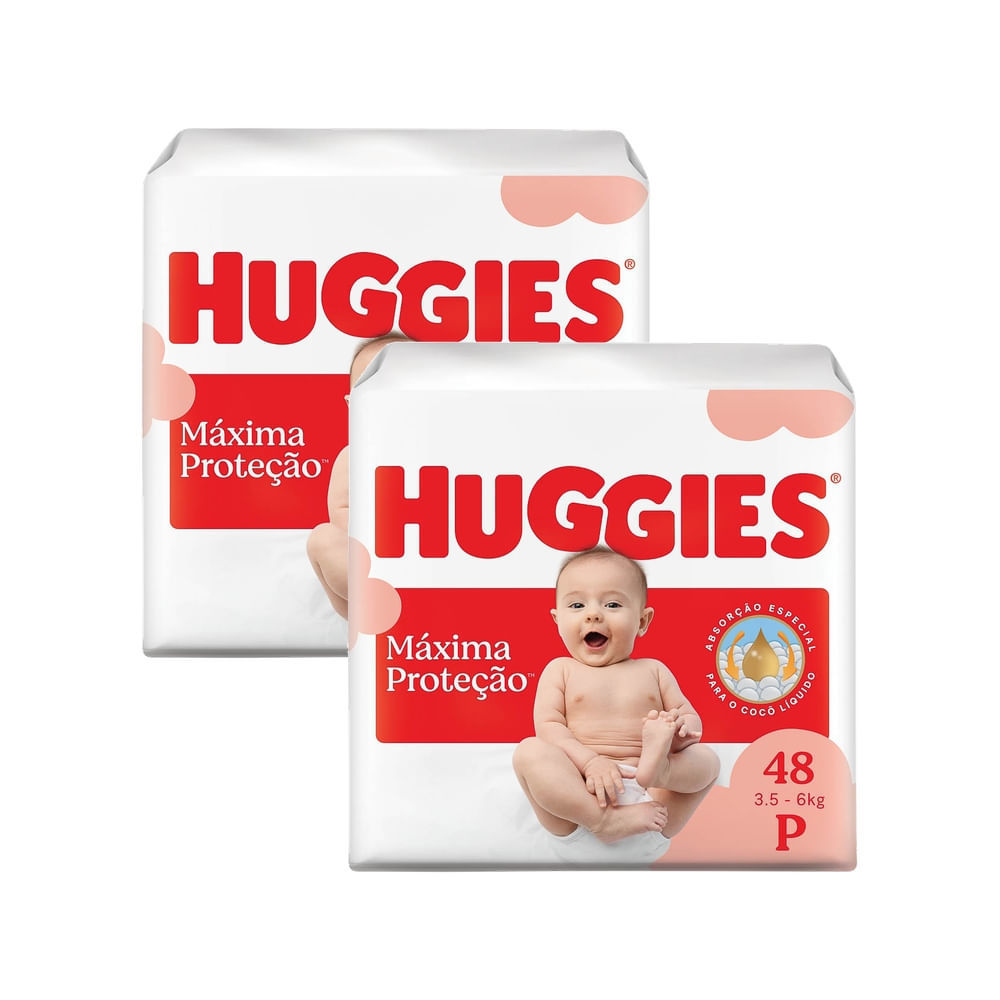 Kit 2 Fralda Huggies Supreme Care Máxima Proteção Tamanho P Mega 48 Unidades Descartáveis em Oferta na Shopee