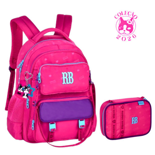 Kit Mochila de Costas com Pochete Removível e Estojo Rebecca Bonbon Cor:Rosa em Oferta na Shopee