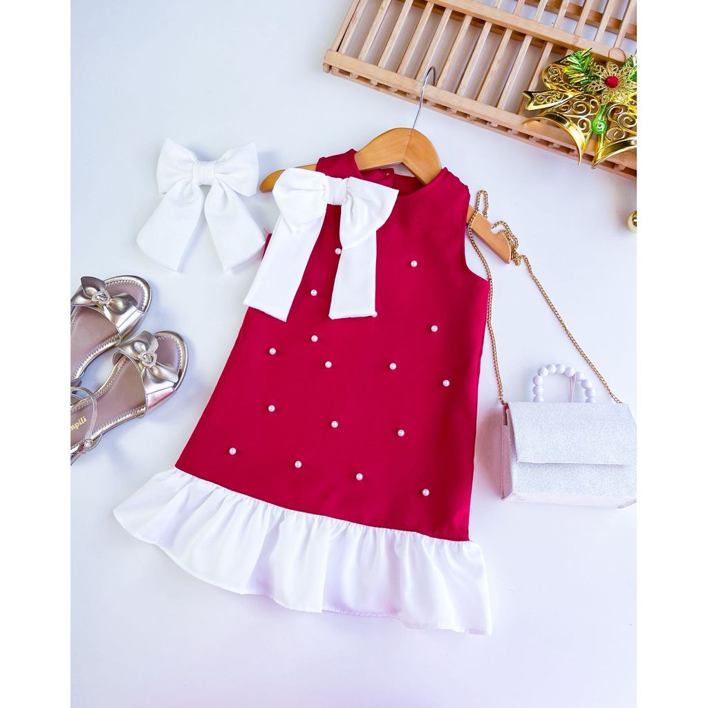 VESTIDO INFANTIL MAISA PEROLA 2 A 10 ANOS