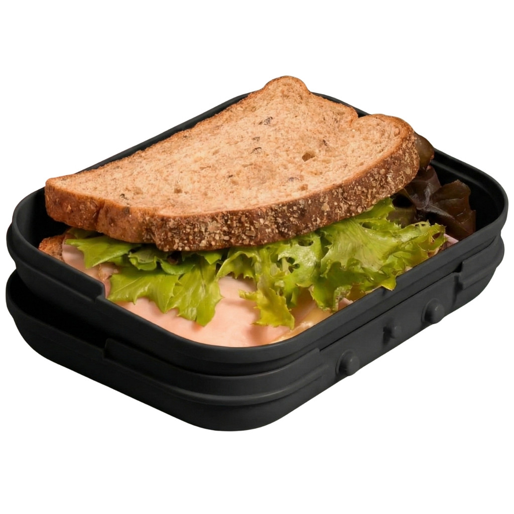 Sanduicheira Porta Lanche Sanduiche Fitness Bicolor Preta Marmitou OU em Oferta na Shopee