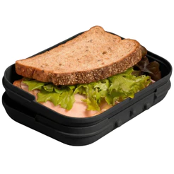 Sanduicheira Porta Lanche Sanduiche Fitness Bicolor Preta Marmitou OU