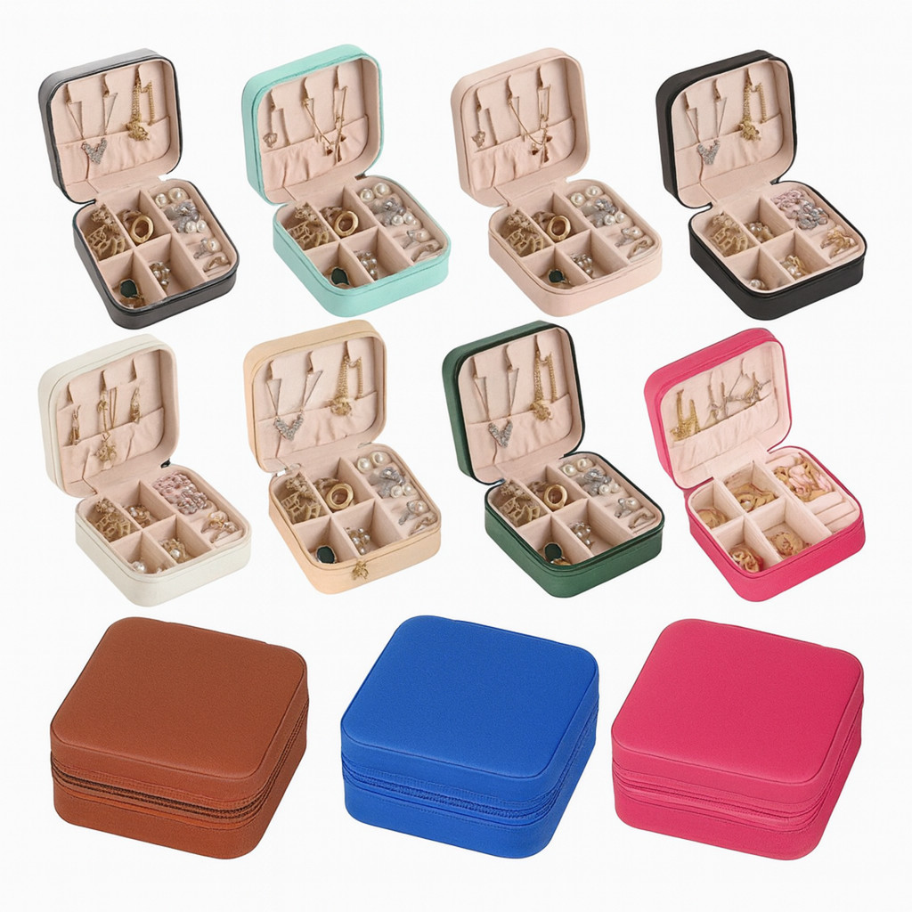 Kits Porta Jóias Portátil Caixinha Bolsa de Armazenamento Colar Brincos Anéis - ENVIO IMEDIATO