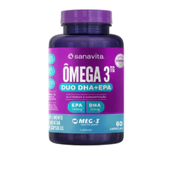 Ômega 3 Duo EPA + DHA Alta Concentração 60 Cápsulas Sanavita