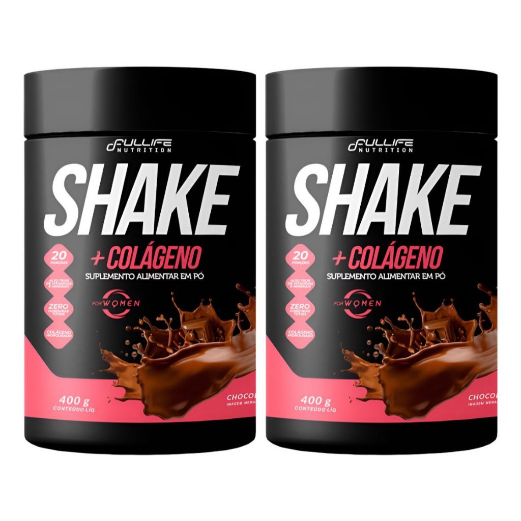 Kit 2x Shake Zero Açúcar + Colágeno Substituto De Refeição 400g - Fullife