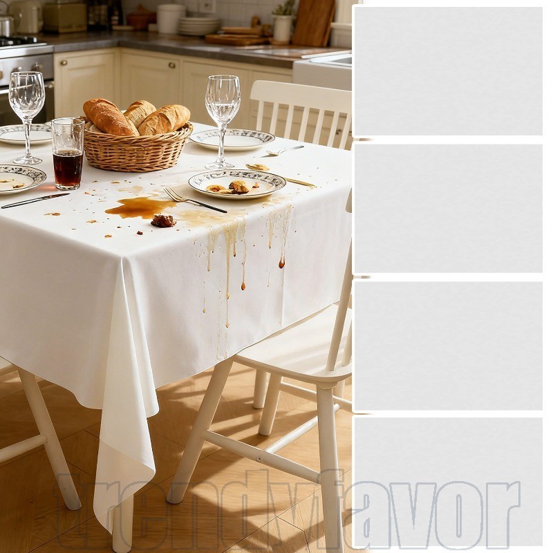 Toalha De Mesa Descartável De 2/1 Unidade 137 * 183 Cm-Capa Contra Poeira Para De Jantar-Tapete Casa Retangular Branca-D