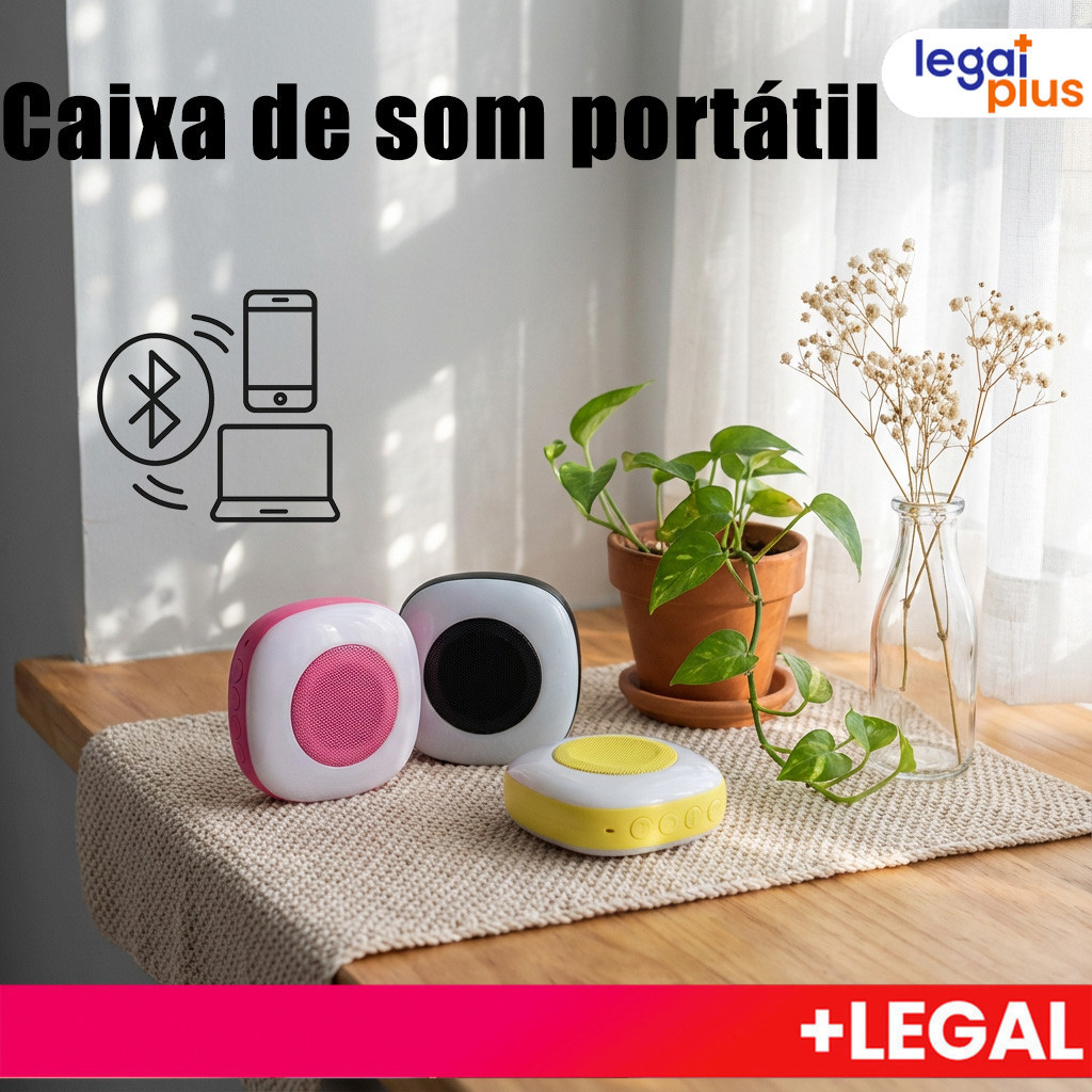 Potente Caixa de Som Bluetooth 5.3 Portátil，LED RGB Colorido，Som HiFi e Resistência