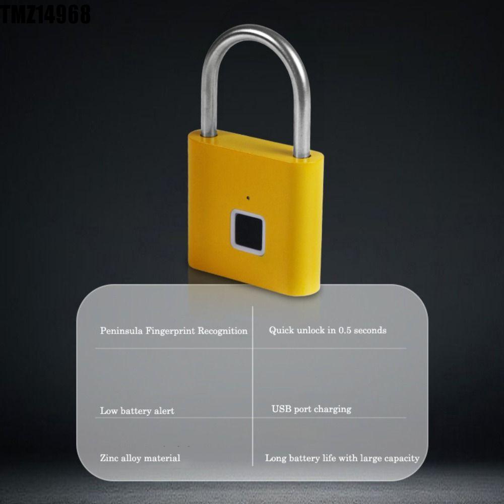 Fechadura Com Impressão Digital TMZ14968 , Cadeado Inteligente À Prova D'água Sem Chave , Eletrônica De Carregamento USB