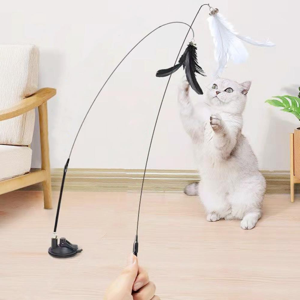 Brinquedo Varinha Gato Pássaro Com Ventosa Interativo