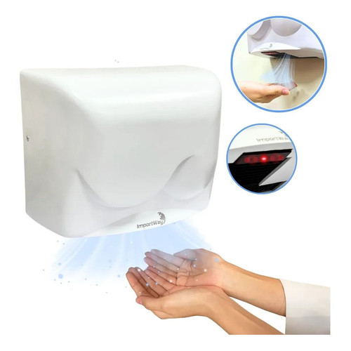 Secador Mãos Elétrico Automático Sensor 127v 16m/s Banheiro Lavabo Sanitários Branco em Oferta na Shopee