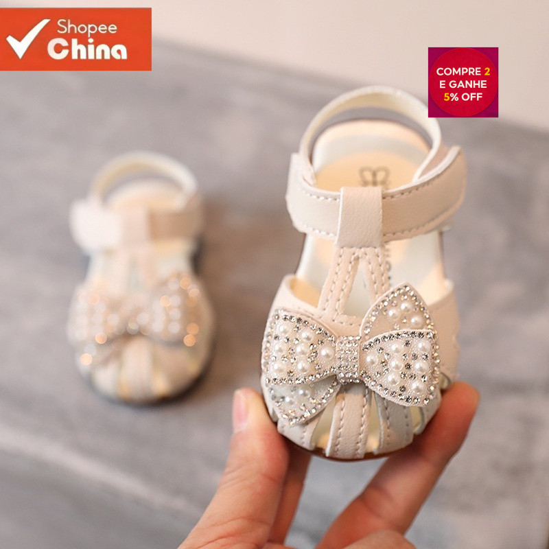 Sapatos de Bebê para Meninas de 1-3 Anos Princesa Bebê Criança Sandálias de Sola Macia ID1G