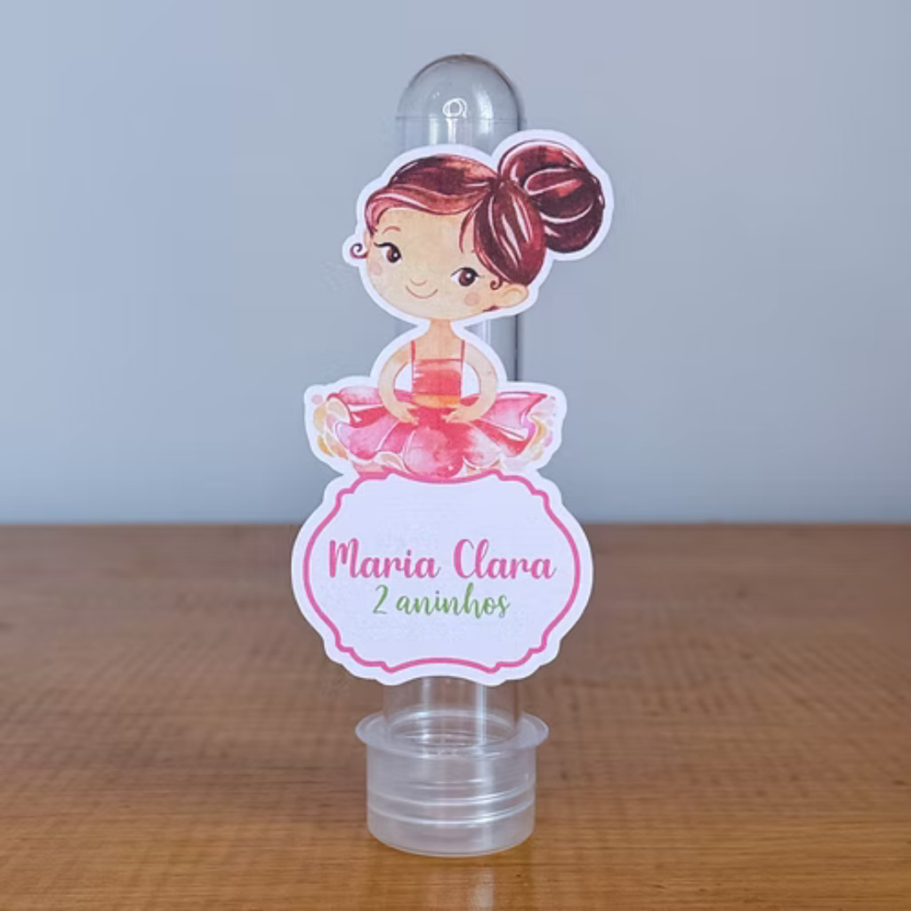10 Apliques para Tubete Bailarina Aquarela | Personalizados | Lembrancinhas | Festa Aniversário
