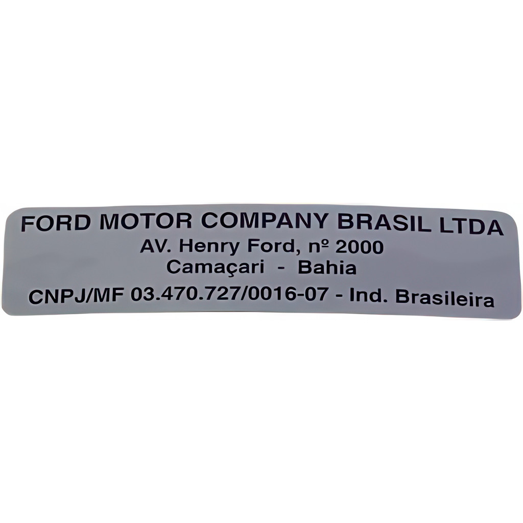 Adesivo Planta de Fabricação para Ford EcoSport Fiesta Ka Rocam - Cód. 1M35/4883/AB/
