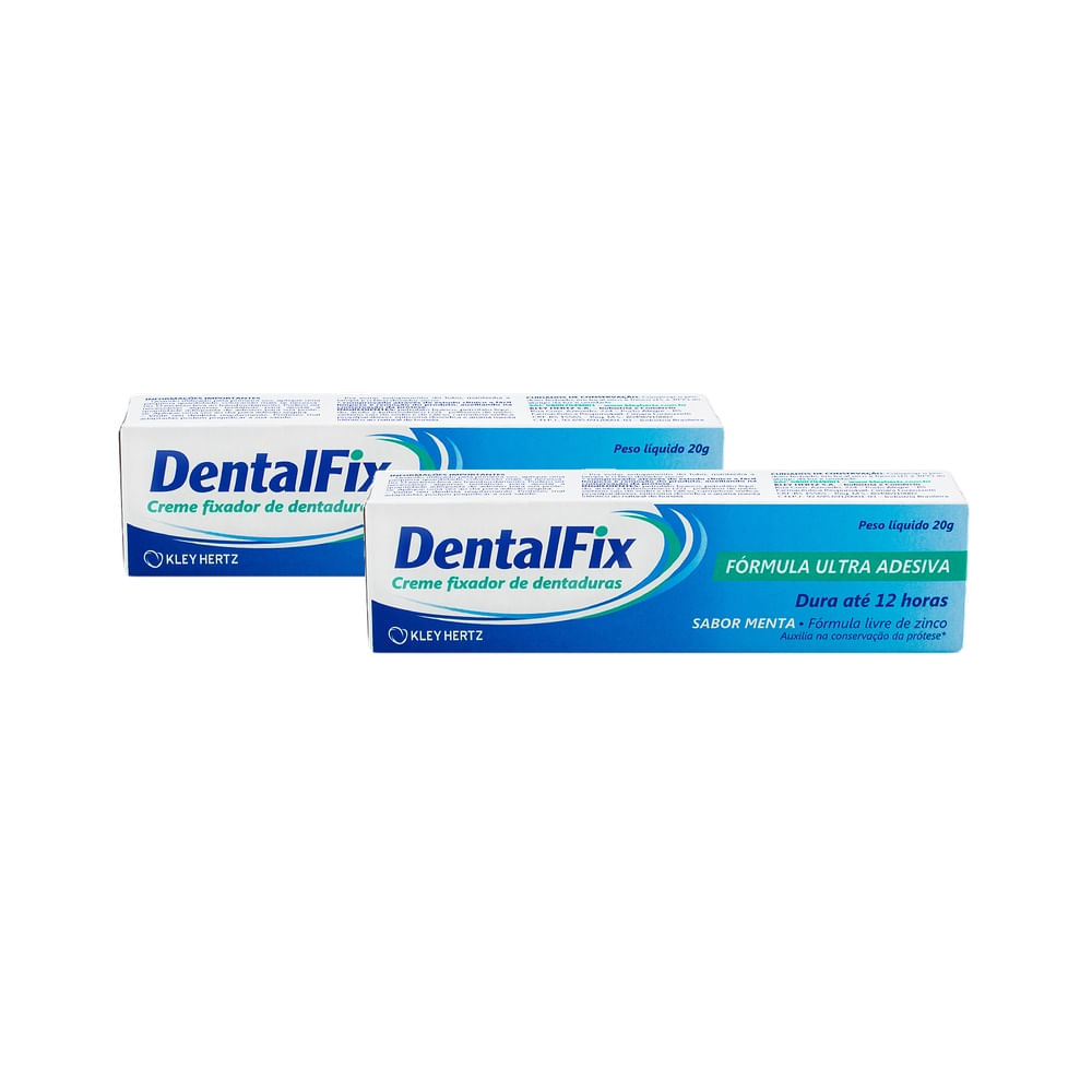 Kit 2 DentalFix Creme Fixador de Dentaduras Sabor Menta 20g em Oferta na Shopee