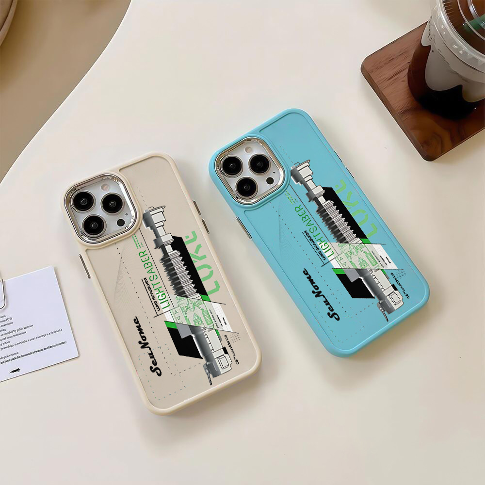 Capinha Capa De Personalizado Com Nome sabre de luz de Star Wars Para iphone XS 11 12 13 14 15 Pro MAX 16 Plus Capa