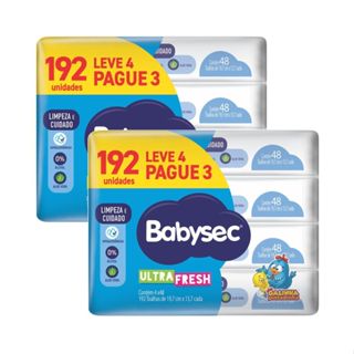 Combo 2x Pack 4 Pacotes de BabySec Toalhas Umedecidas 48 Folhas em Oferta na Shopee