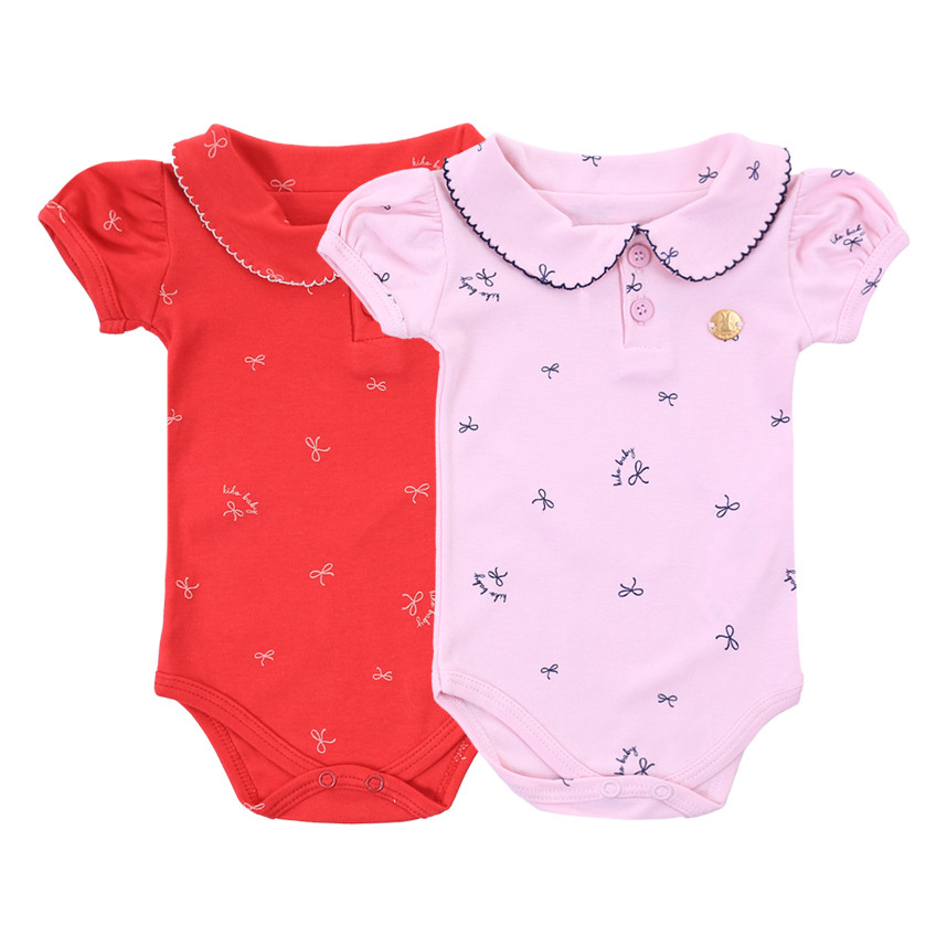 Kit Body Bebê Kiko Baby Estampado Detalhe Laço - 02 Peças