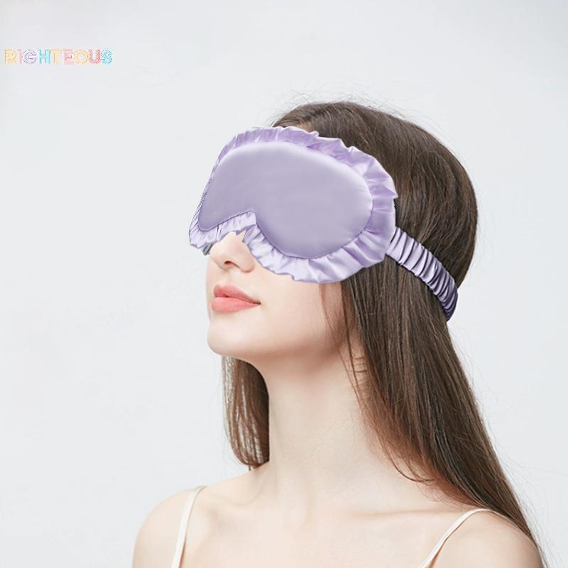 Rightrous Seda Plissado Sono Máscara De Olho Proteção Para Os Olhos Viagem Macio Dormir Sombreamento Capas Multicolorido