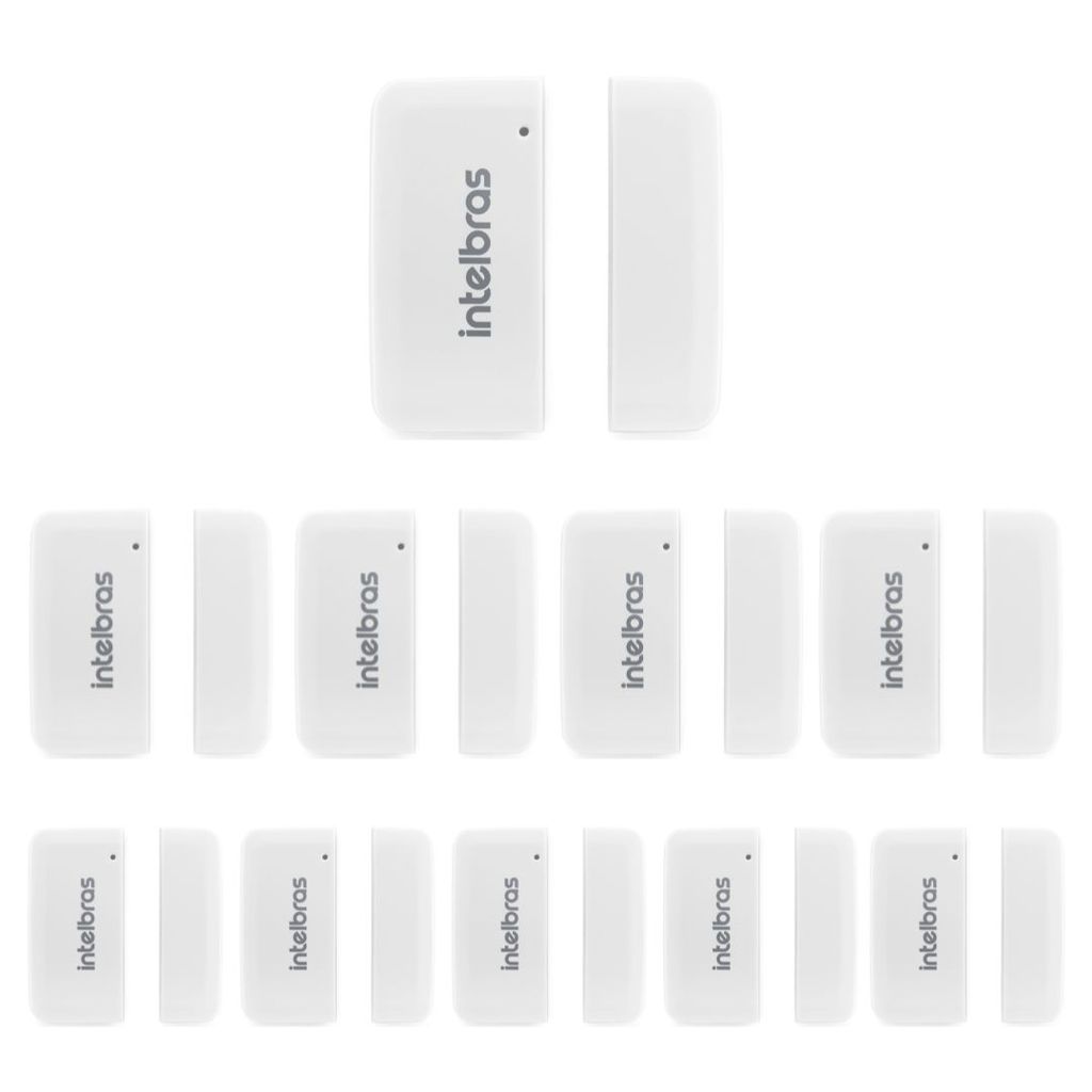 Kit 10 Sensores de Abertura Magnético Sem Fio XAS 8000 Intelbras