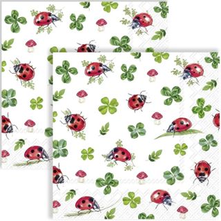 Guardanapo para Decoupage IHR 33x33 cm Joaninha da Sorte com 2 Unidades Ref. 213.642 em Oferta na Shopee