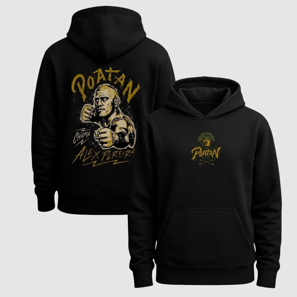 Moletom Canguru Lutador Alex Poatan UFC Brasileiro Campeão MMA Artes Marciais Blusa De Frio