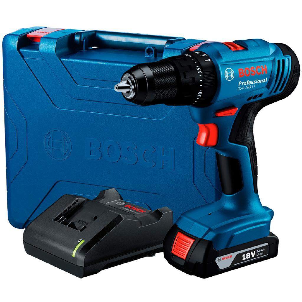Parafusadeira E Furadeira De Impacto 1/2 Bosch Gsb 180li Com Carregador E Maleta Bat. Cor Azul em Oferta na Shopee