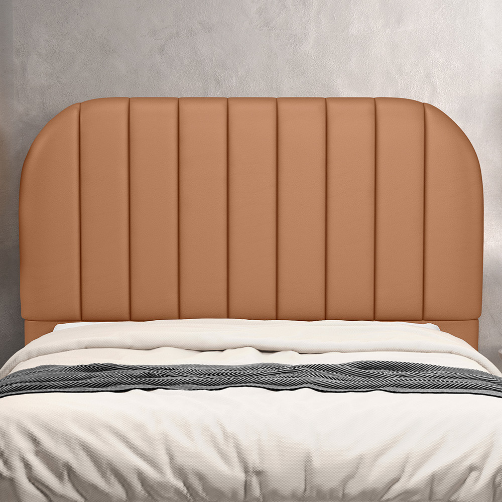 Cabeceira Cama Box Queen Estofada Orgânica 160cm Alice W01 Couríssimo Mocca - Lyam Decor