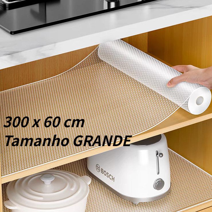 Imagem Forro Antiderrapante Para Armário, Gaveta, Geladeira e Guarda Roupas - Transparente Anjin Imports