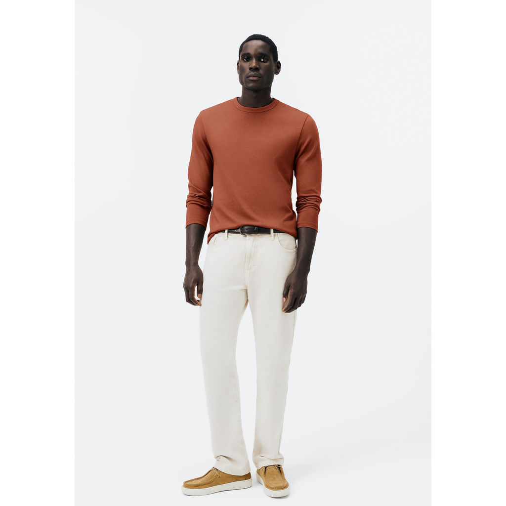 Camiseta Masculina Manga Longa Em Algodão Peruano em Oferta na Shopee