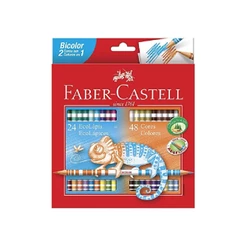 Lápis de Cor EcoLápis Redondo 48 Cores 24 Lápis Bicolor Faber-Castell