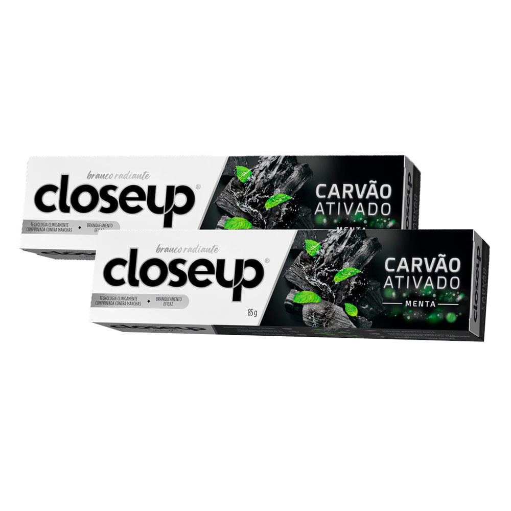 Kit 2 Creme Dental CLOSEUP Carvão Ativado 85g