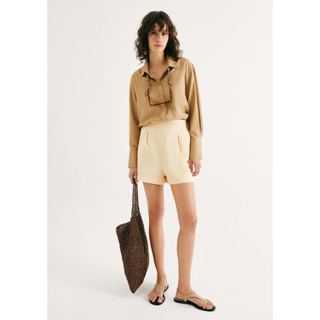 Shorts Feminino Cintura Alta Em Viscolinho em Oferta na Shopee