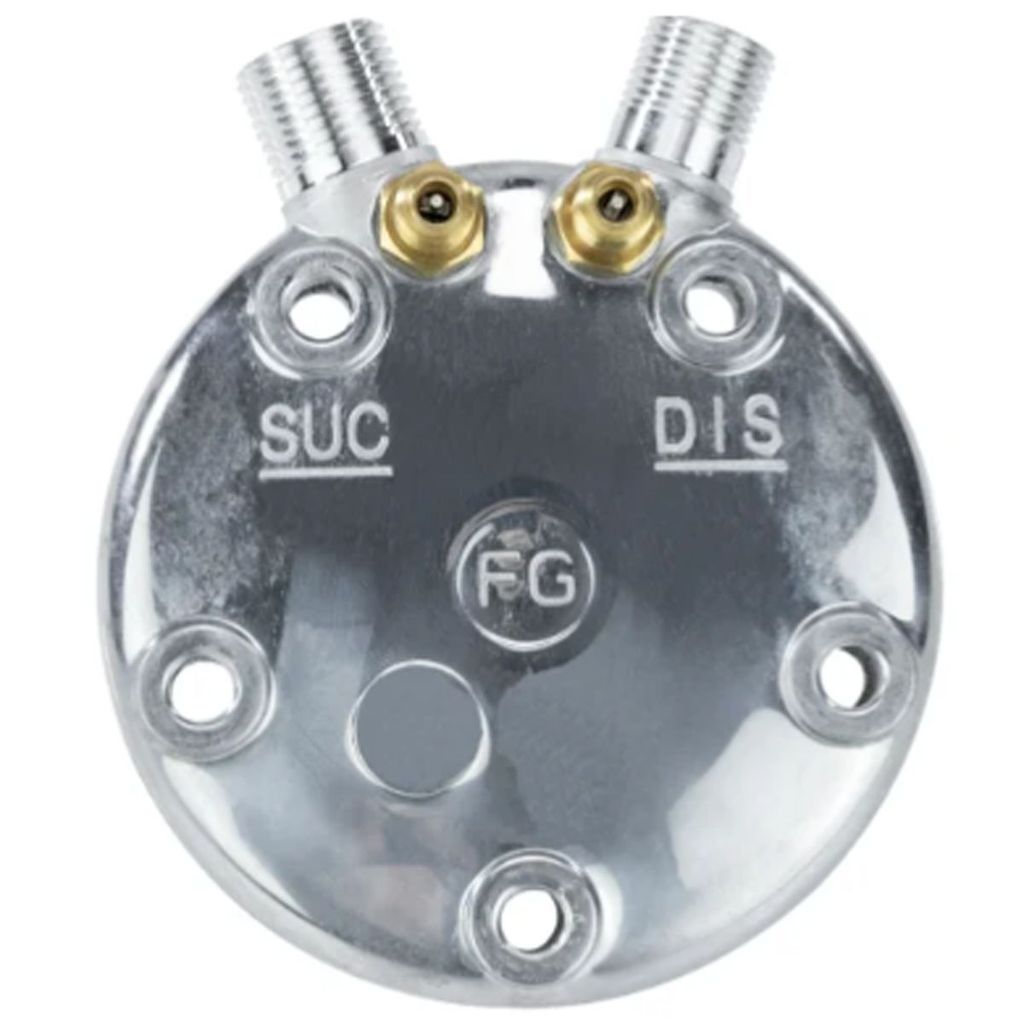 TAMPA COMPRESSOR 5H14 SAIDA P/CIMA SUCCAO E DESCARGA  C/VALVULA DE SERVICO  RC.501.033