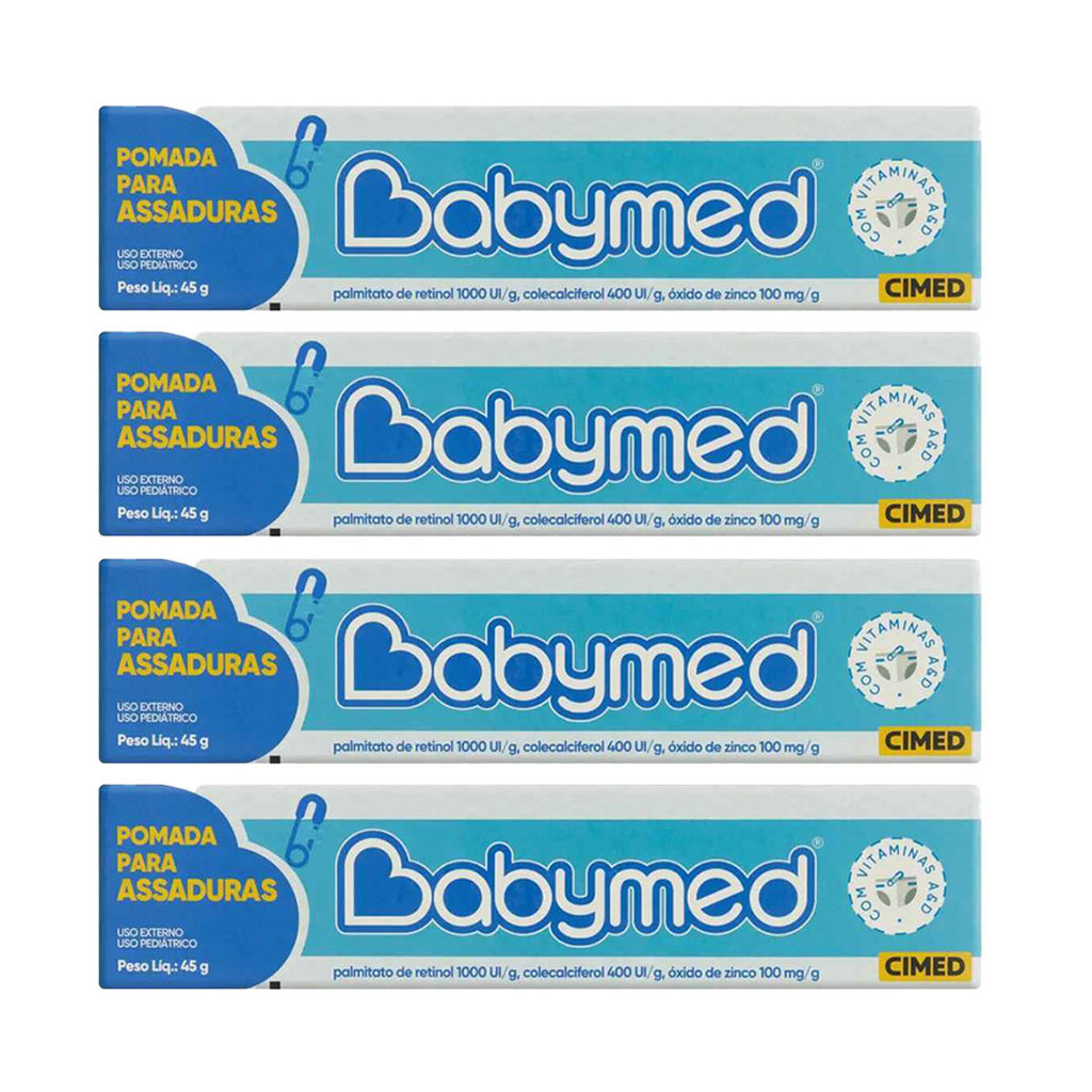 Babymed Azul Pomada Assaduras 100mg Kit 4 - 45g - Cimed em Oferta na Shopee