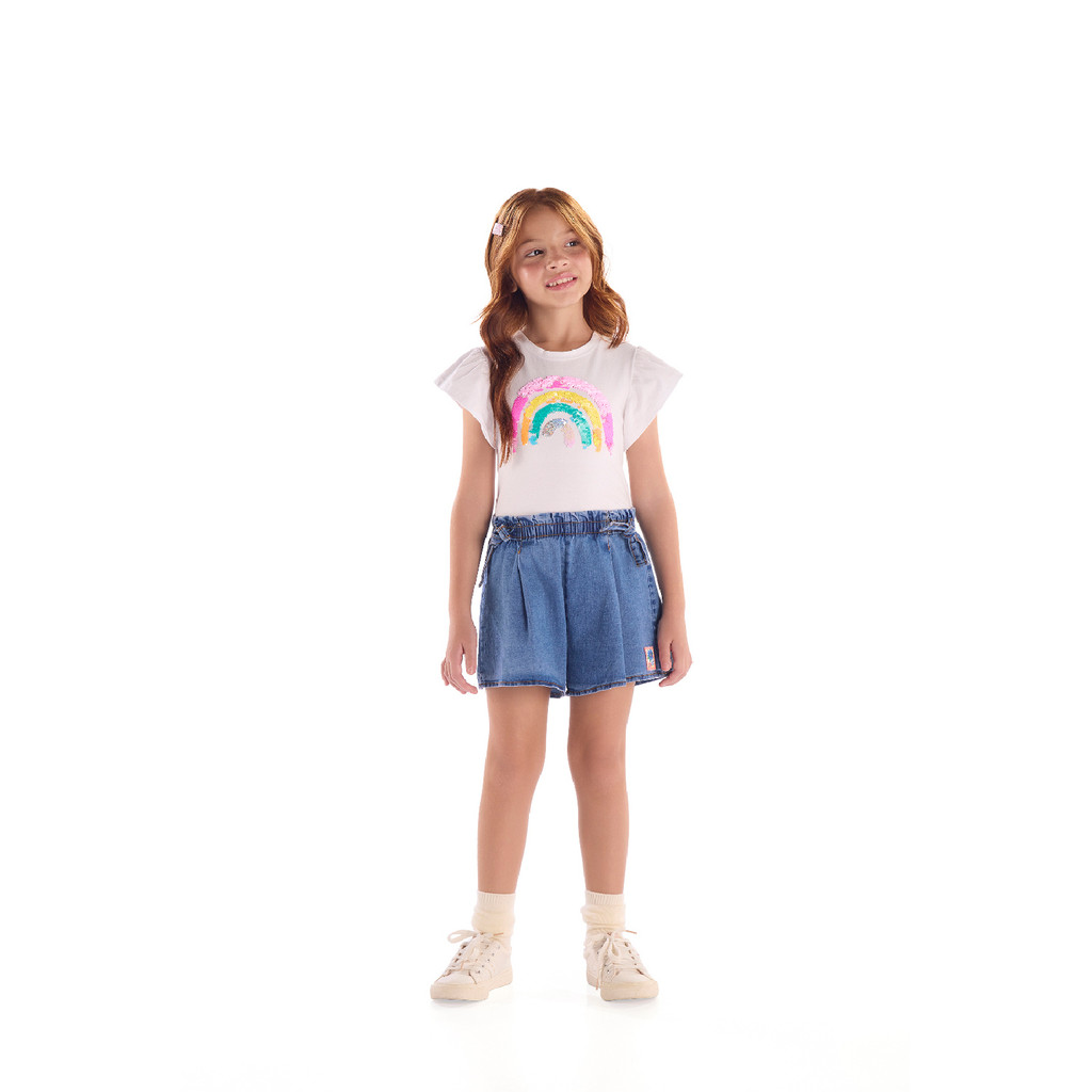 Blusa Infantil Manga Babado Quimby