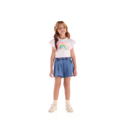 Blusa Infantil Manga Babado Quimby