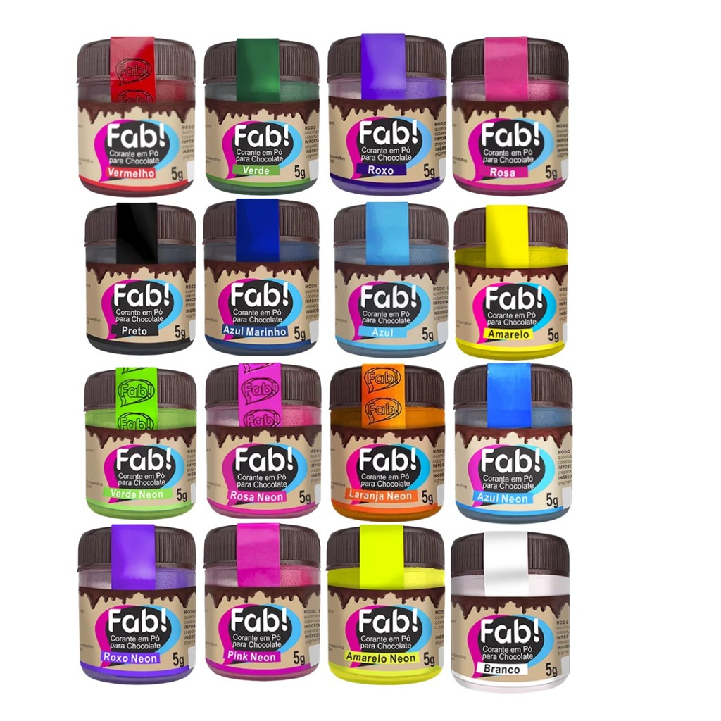 Corante em Pó p/ Chocolate Lipossolúvel Fab! em Oferta na Shopee