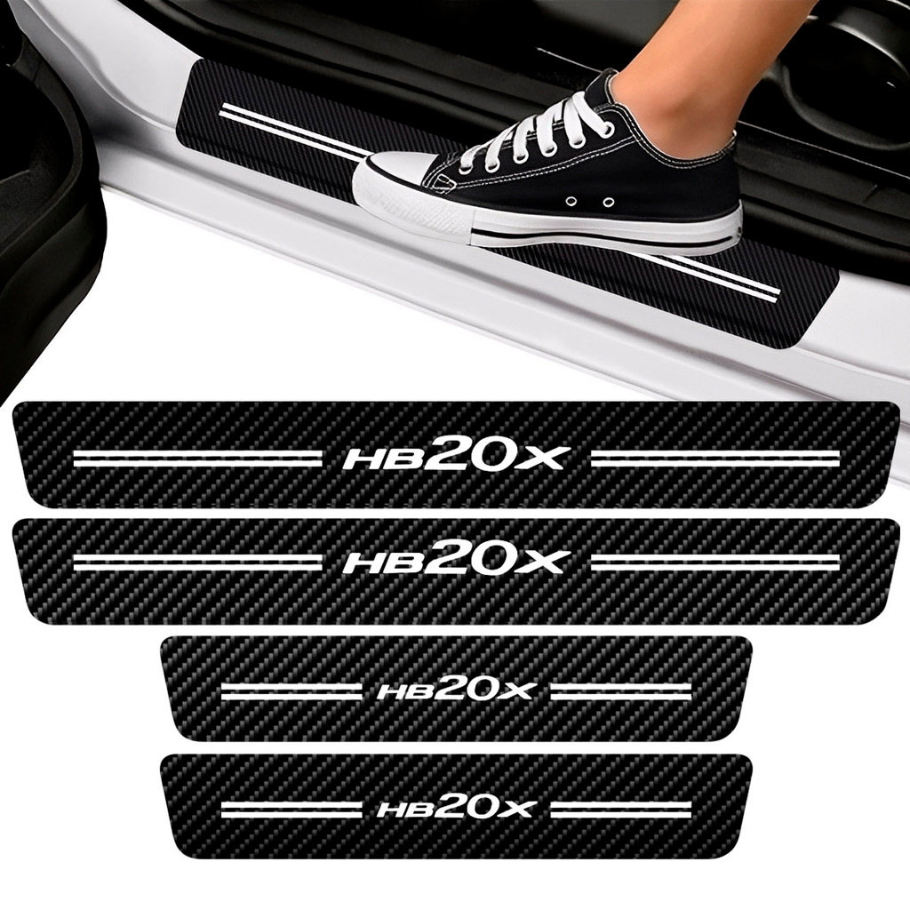 Kit Soleira Da Porta Para HB20x Fibra de Carbono Protetora em Oferta na Shopee