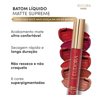 Batom Líquido Eudora Matte Supreme 4,0ml em Oferta na Shopee