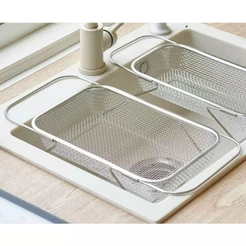 Escorredor de pia inox peneira Alça retrátil fruteira alimentosArtigos de Cozinha