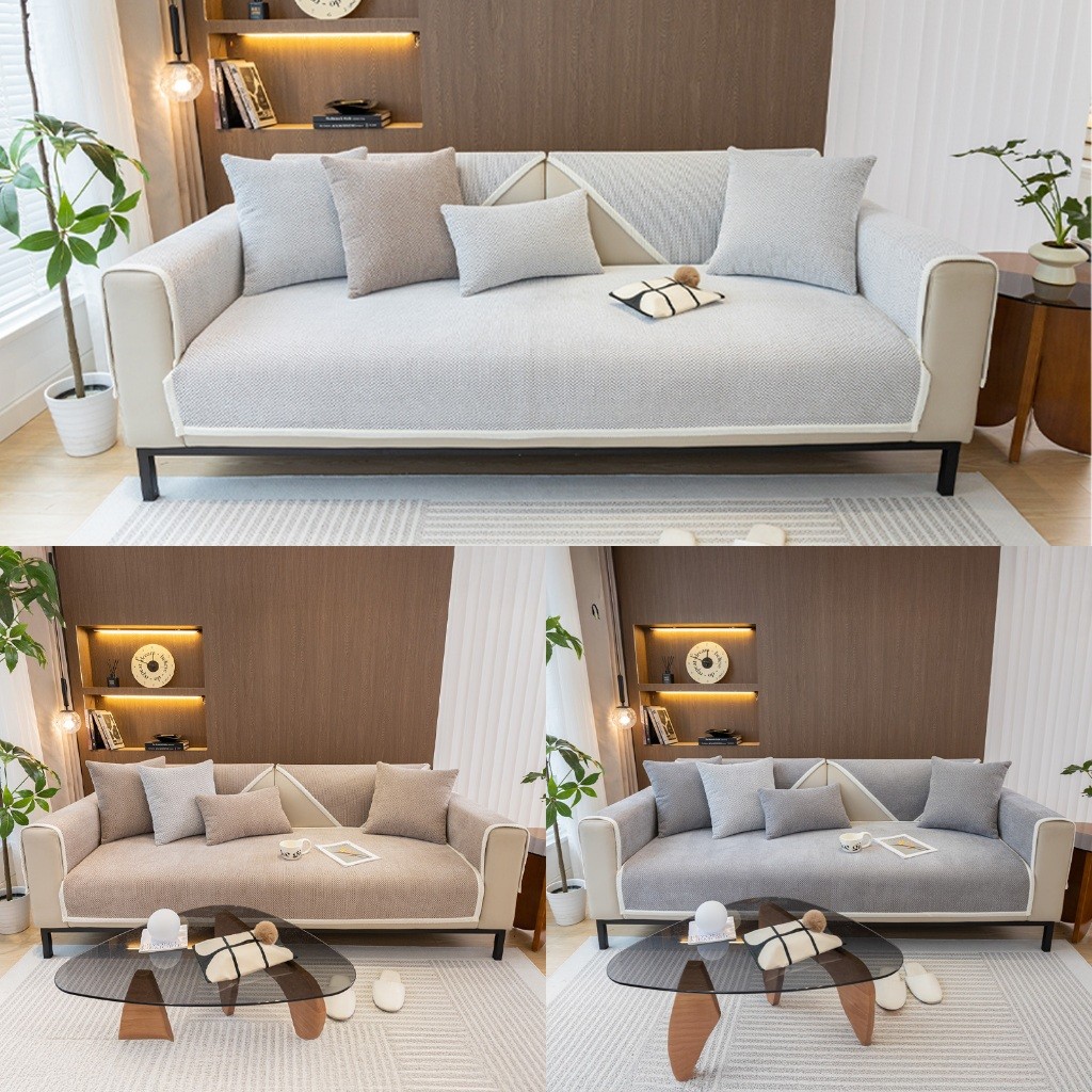 Capa de Sofá Chenille Antiderrapante - Estilo Minimalista, Universal para Todas as Estações, Ideal para Sala e Quarto em Oferta na Shopee