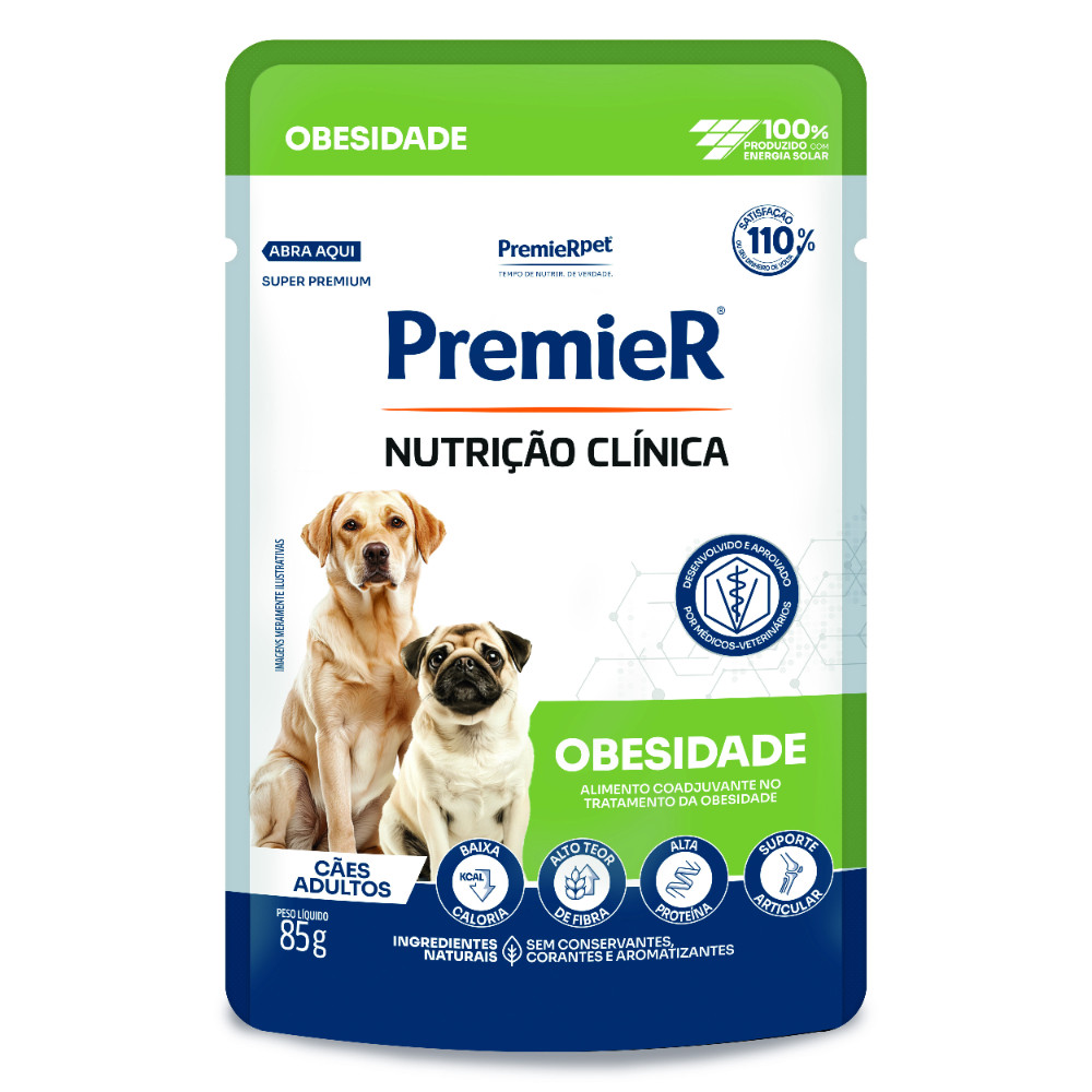 Ração Úmida Premier Sachê Nutrição Clínica Obesidade Para Cães Adultos 85g em Oferta na Shopee