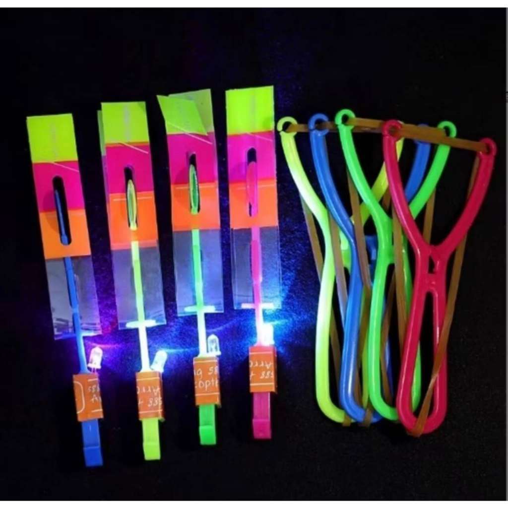 kit com 6, 12 ou 24 Avatar Estillingue Voador Rotativo Helicóptero de Le Foguete Lançador Luminoso Brinquedo Criançad em Oferta na Shopee