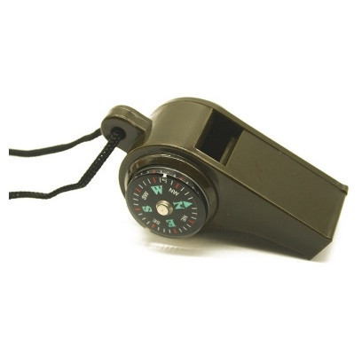 Apito de sobrevivência com bússola e termômetro em Oferta na Shopee