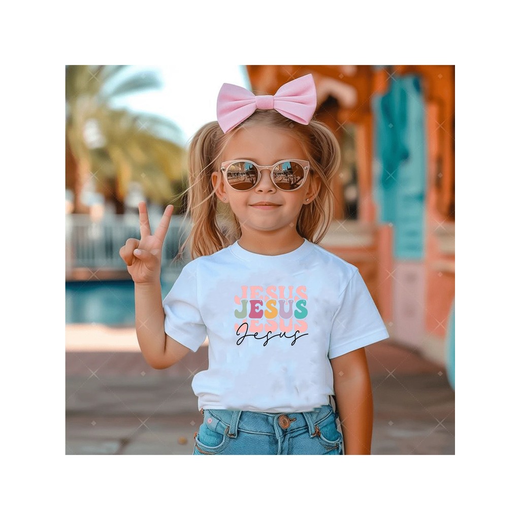 Camiseta Tshirt Infantil Criança Juvenil Bebê Unissex Algodão100% Passeio Casual Jesus