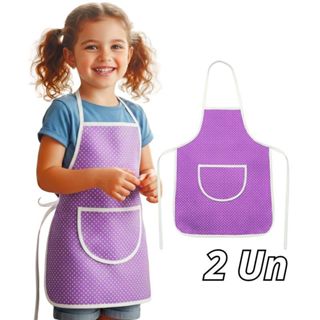 Kit 2 Avental Lilás Escolar para Pintura e Atividades Educacionais Impermeável em Oferta na Shopee