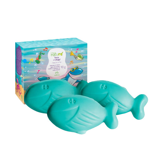 Sabonete em Barra Infantil Naturé Festa no Mar 3 Unidades (90g cada) NATURA