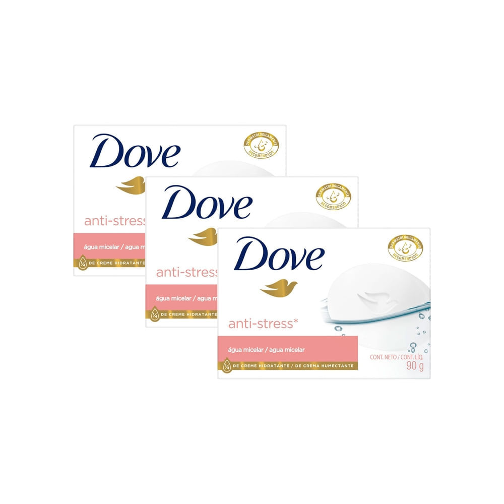 Kit 3 Sabonete em Barra Dove Micelar Anti-Stress 90g em Oferta na Shopee