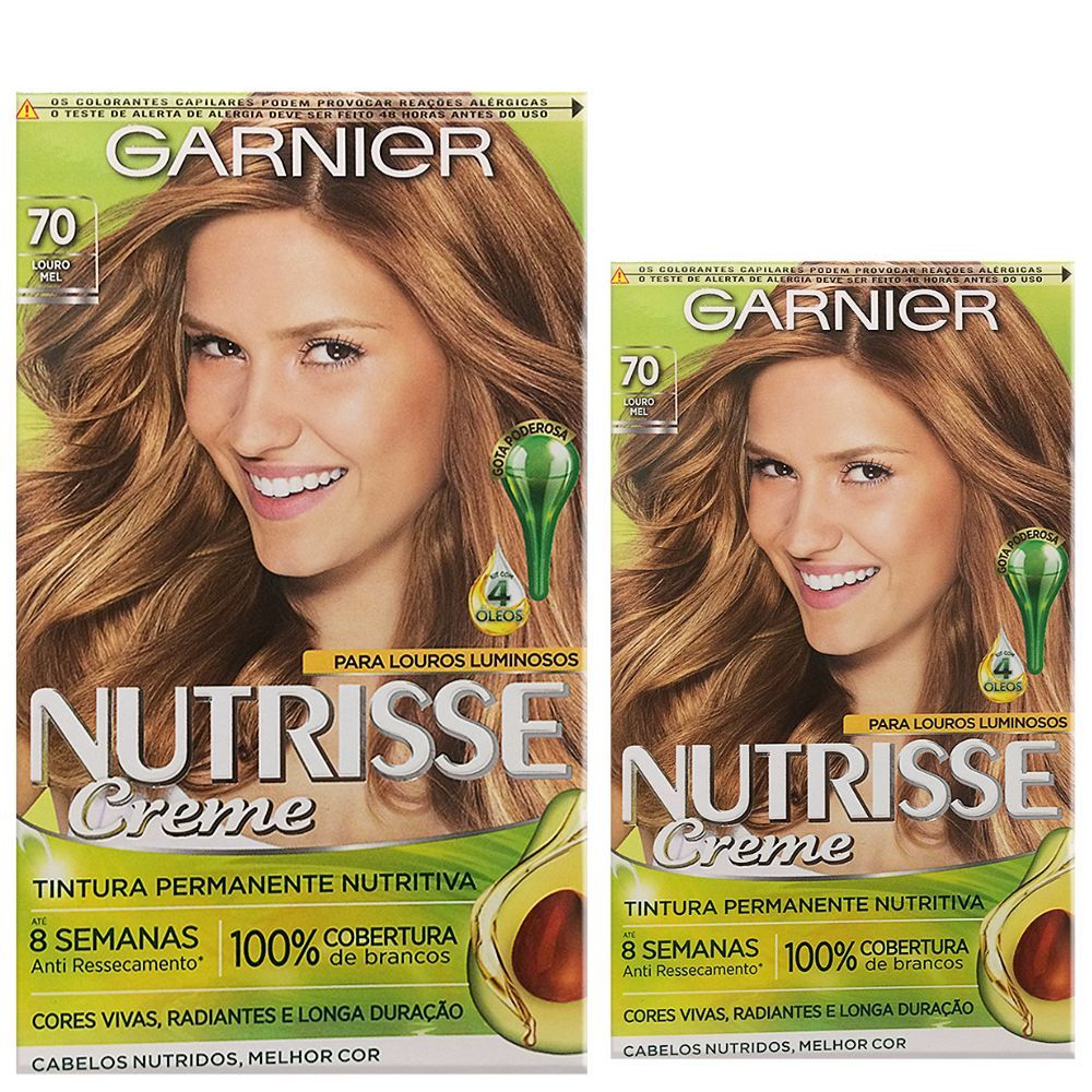 Kit 2 Tintura Creme Nutrisse Garnier Louro Mel 70 Kit em Oferta na Shopee